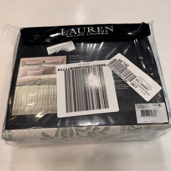 Lauren Ralph Lauren Wakefield 3 Pcs Paisley KING Duvet Set NEW Celadon - Picture 4 of 10
